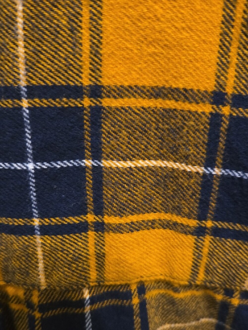 St. John's Bay Super Soft 8 Yellow and Navy Plaid Button-Down Shirt - Picture 5 of 8